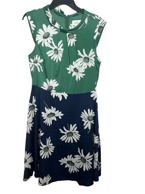 Isani by Target Green & Navy Floral Midi Dress